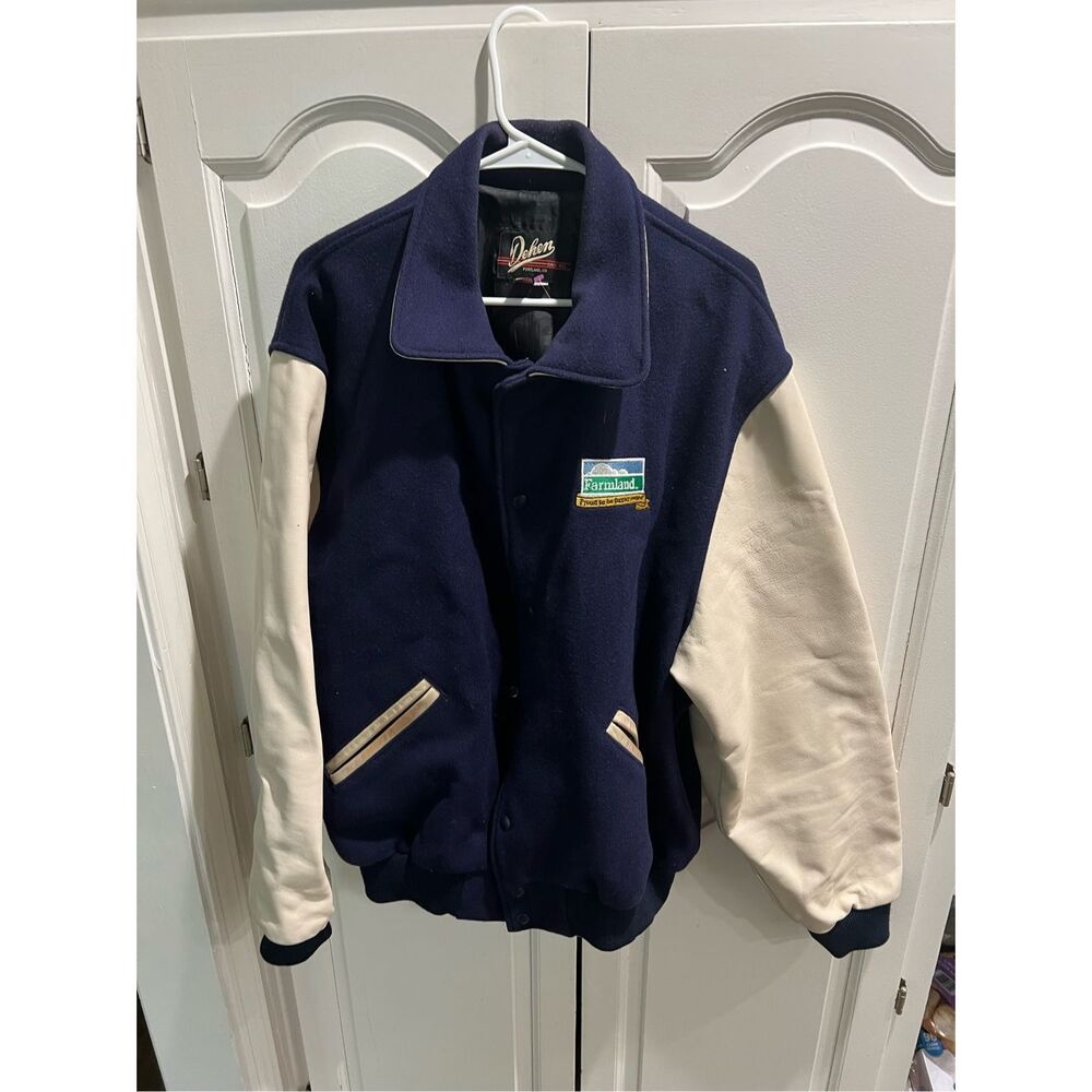 Dehen Varsity Jacket XXL Farmland Wool Leather Sleeve USA Made Vintage Promo
